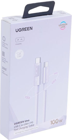 Ugreen USB 2.0 Cable USB-C Male - USB-C 100W PD Purple 1m 340582