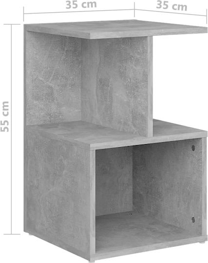 Комоди Дървени Сив бетон 2бр 35x35x55см
