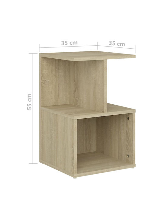 Wooden Bedside Table Sonoma Oak 35x35x55cm