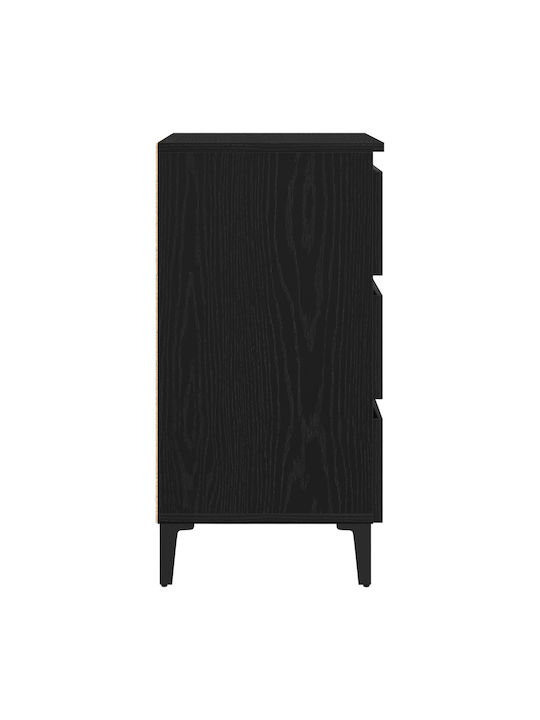 Κομοδίνο Ξύλινο Μαύρη δρυς 40x35x69cm