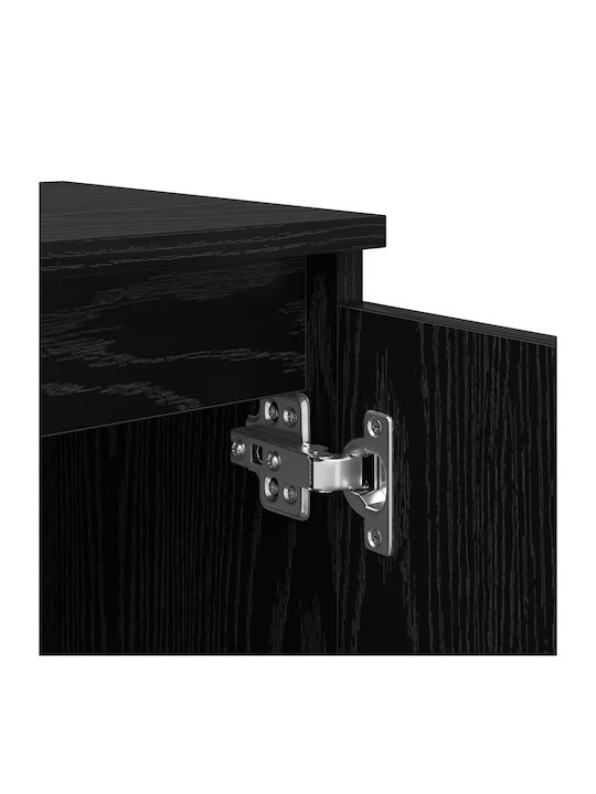 Κομοδίνο από Μασίφ Ξύλο Μαύρη δρυς 40x30x50cm