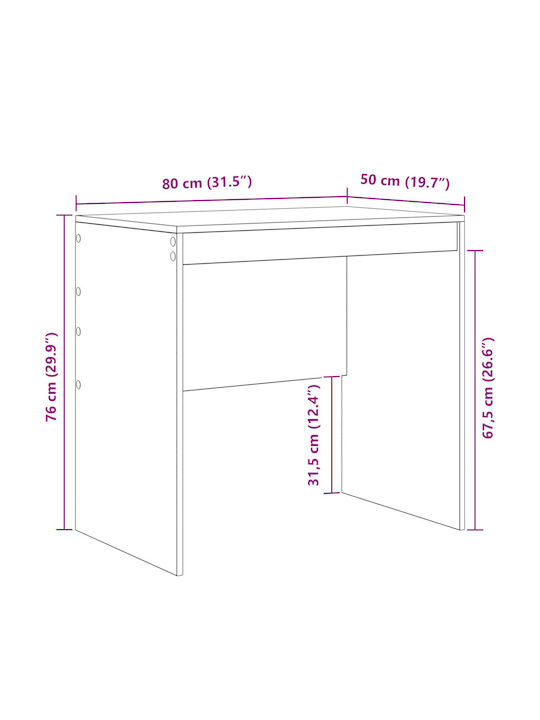 Desk Wooden Gray 80x50x76cm