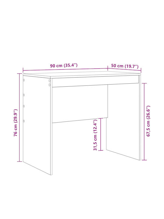 Computer Büro Holz Gray 90x50x76cm