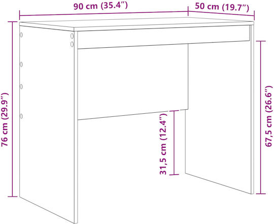 Γραφείο Υπολογιστή Ξύλινο Γκρι 90x50x76εκ.
