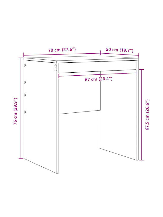 Desk Wooden Cement Grey 70x50x76cm