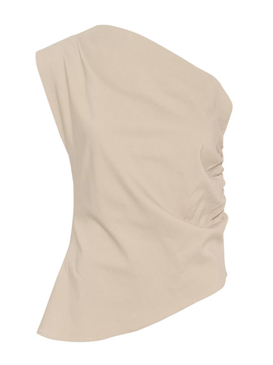 Women's Blouse Off-Shoulder Khaki