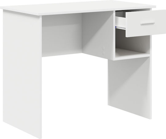Γραφείο Υπολογιστή Ξύλινο Λευκό 90x49.5x75εκ.