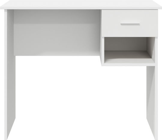 Γραφείο Υπολογιστή Ξύλινο Λευκό 90x49.5x75εκ.