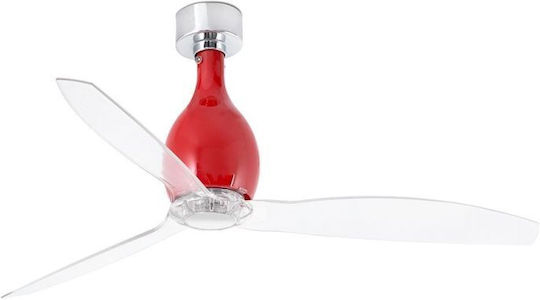 Faro Barcelona Eterfan M Deckenventilator 128cm Glänzendes Rot / Transparent