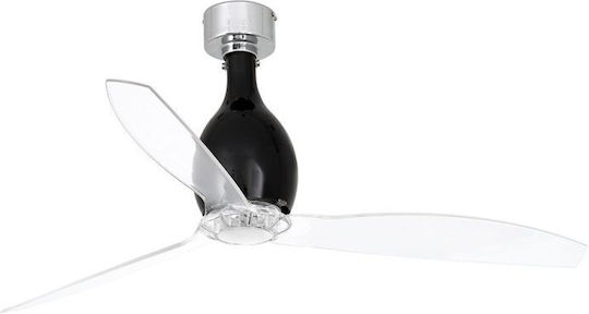 Faro Barcelona Eterfan M Ceiling Fan 128cm Shiny Black / Transparent