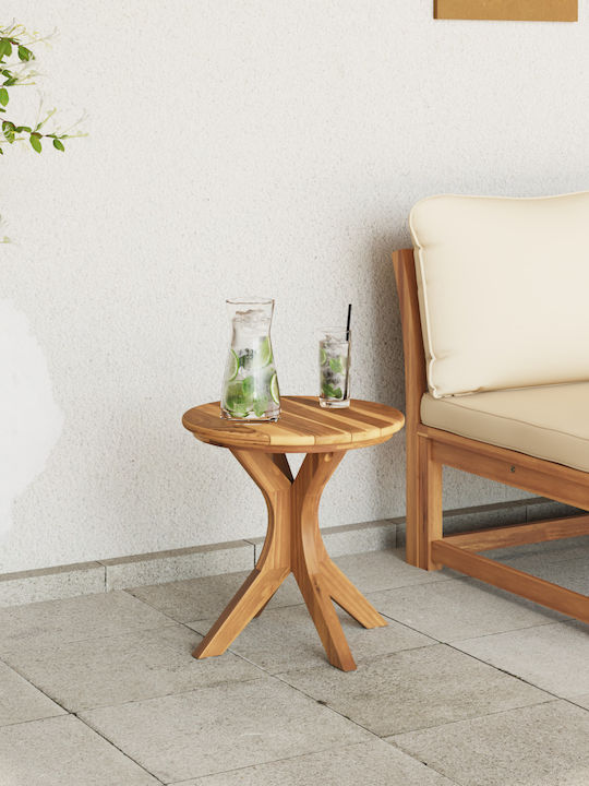 Sitting Room Table for Small Outdoor Spaces Made of Brown Teak 40x41x41cm