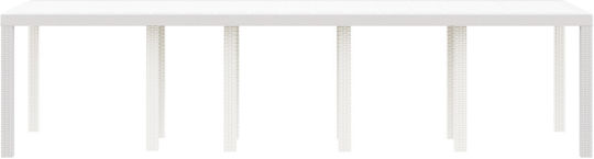 Τραπέζι Εξωτερικού Χώρου Rattan Λευκό 300x100x73εκ.