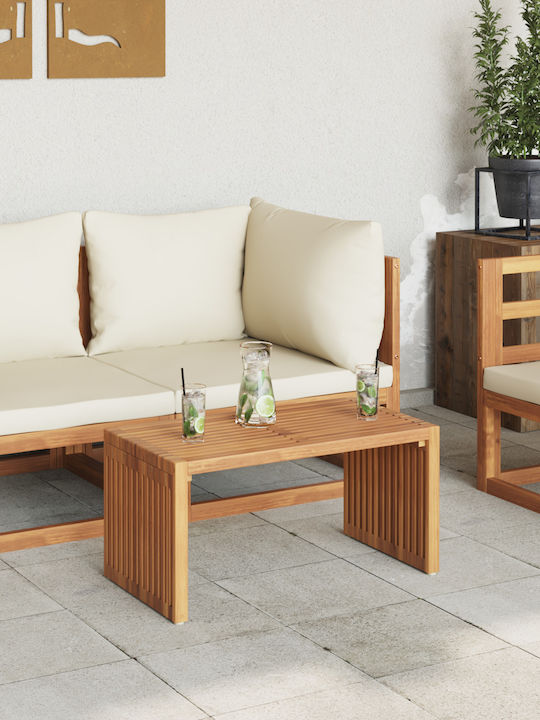 Sitting Room Table for Small Outdoor Spaces from Teak Brown 70x37.5x35.5cm