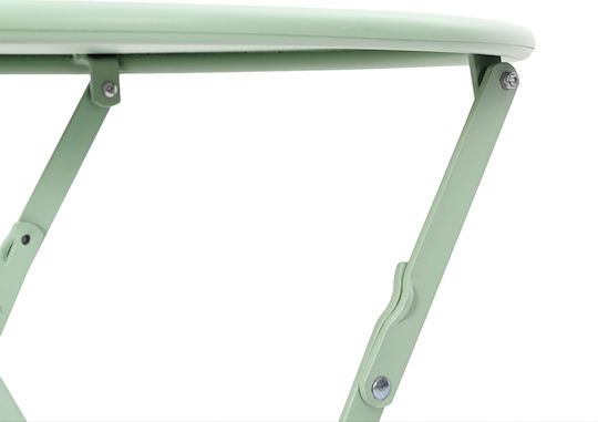 Sitting Room Outdoor Foldable Metal Table Light Mint 50x50x71cm
