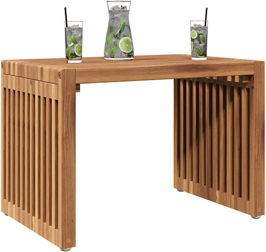 Sitting Room Table for Small Outdoor Spaces from Teak Brown 50x32.5x35cm