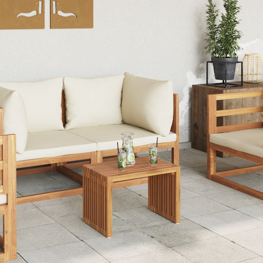 Sitting Room Table for Small Outdoor Spaces from Teak Brown 50x32.5x35cm