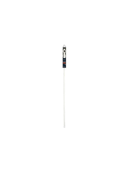 Douceur d'Intérieur Ausziehbare Metallische Vorhangstange Ovalon Einzeln Φ19mm 210-210cm Weiß