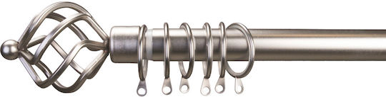 Kipper Ausziehbar Metallisch Vorhangstange Twist Einfach Φ25mm 120-210cm Satin Nickel