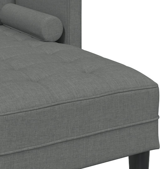 Corner Couch Dark Gray with Decorative Pillows 173x131x67 cm