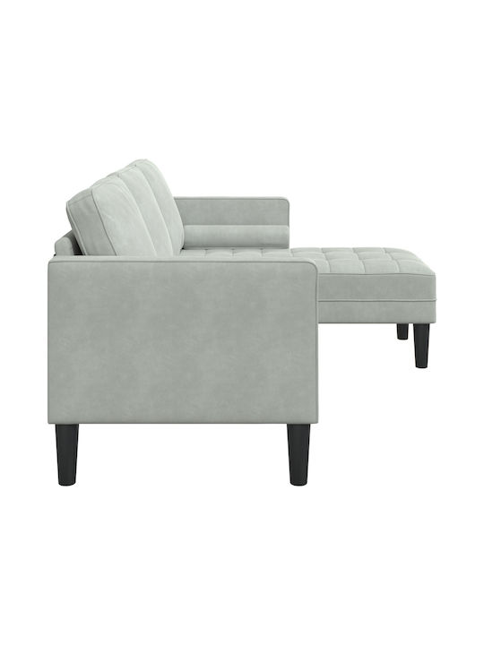 Colțar Canapea Gri Deschis Cu Perne Decorative 173x131x67cm