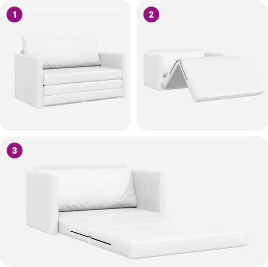 Corner Couch Bed White 124x71x78 cm