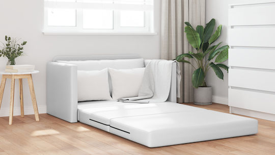 Corner Couch Bed White 124x71x78 cm