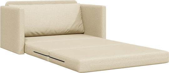 Two-Seater Couch Bed Cream 124x71x78 cm