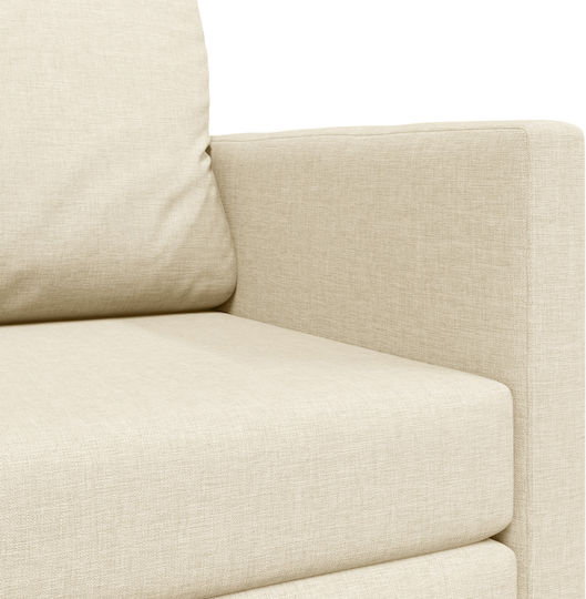Two-Seater Couch Bed Cream 124x71x78 cm