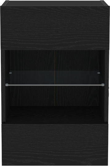 Ράφια με LED Μαύρη Δρυς (2τμχ) 40x30x60.5εκ.