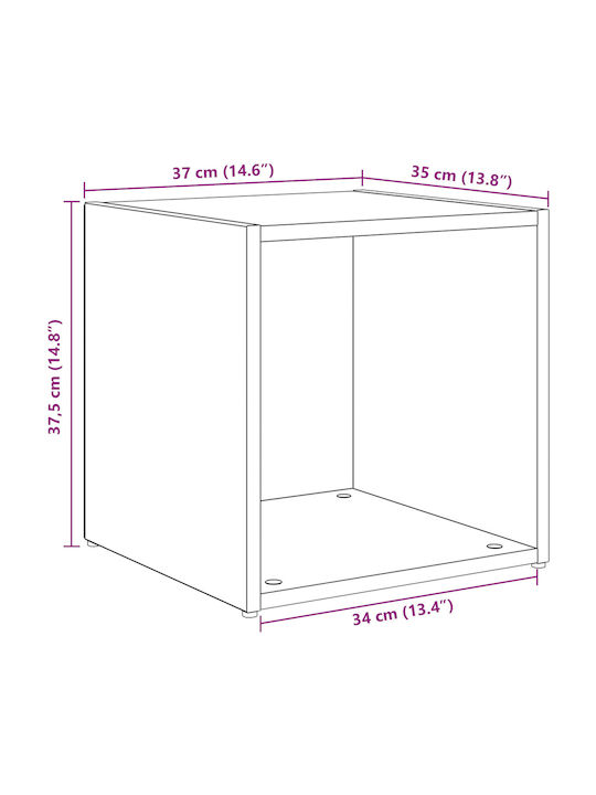 Βιβλιοθήκες Παλιό Ξύλο, Καφέ (4τμχ) 37x35x37εκ.