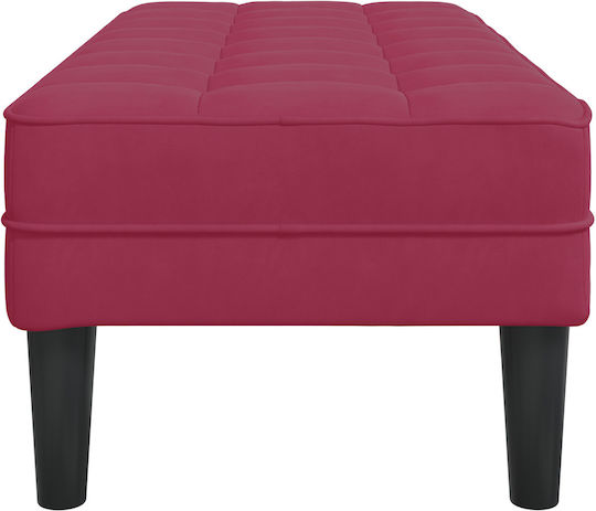 Hocker Für das Wohnzimmer Gepolstert mit Stoff Red Wine 113x57x39cm