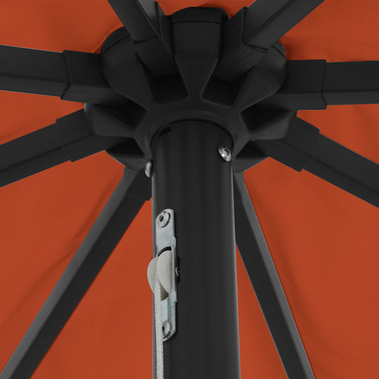 Round Aluminum Orange Parasol Φ3.95xH2.49m