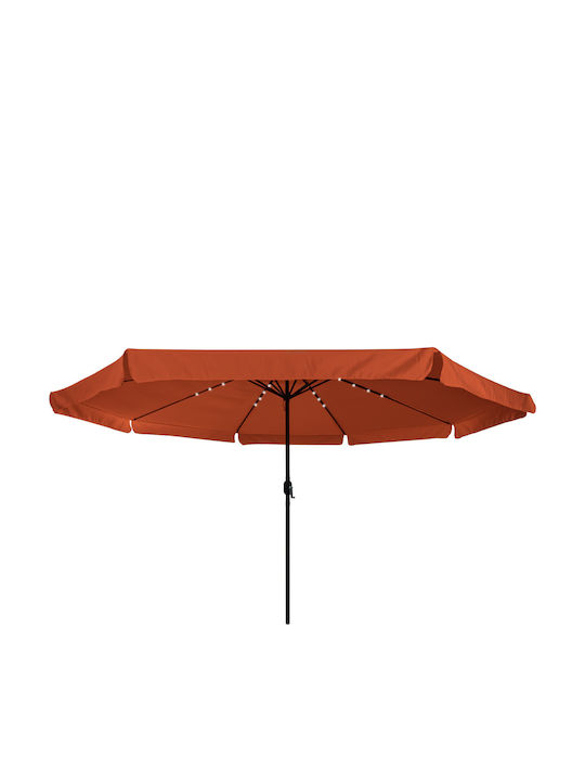 Round Aluminum Orange Parasol Φ3.95xH2.49m