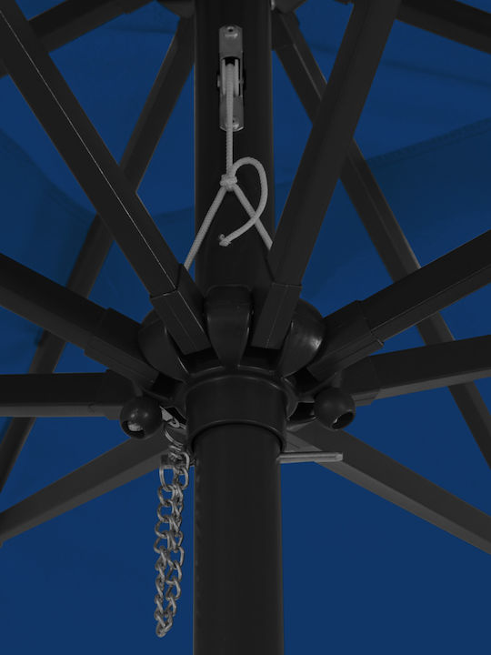 Umbrelă Pătrată Din Aluminiu Albastră 3x3xÎnălțime 2.49m