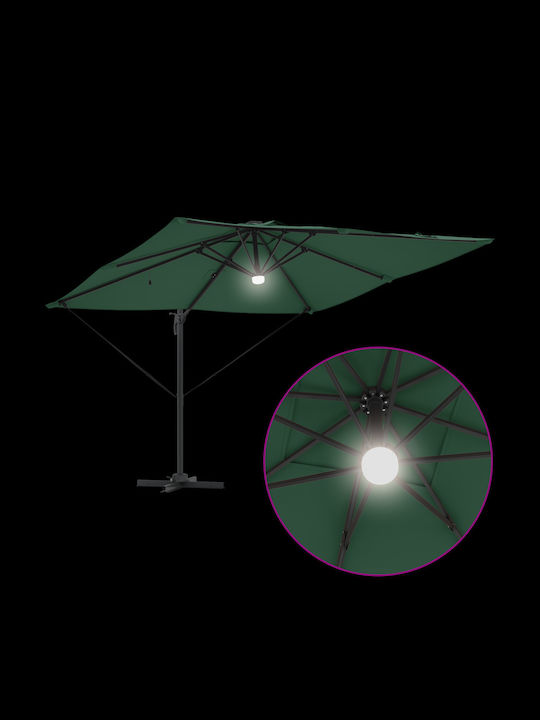 Umbrelă Suspendată Din Aluminiu Verde 2.86x2.85xÎnălțime 2.7m