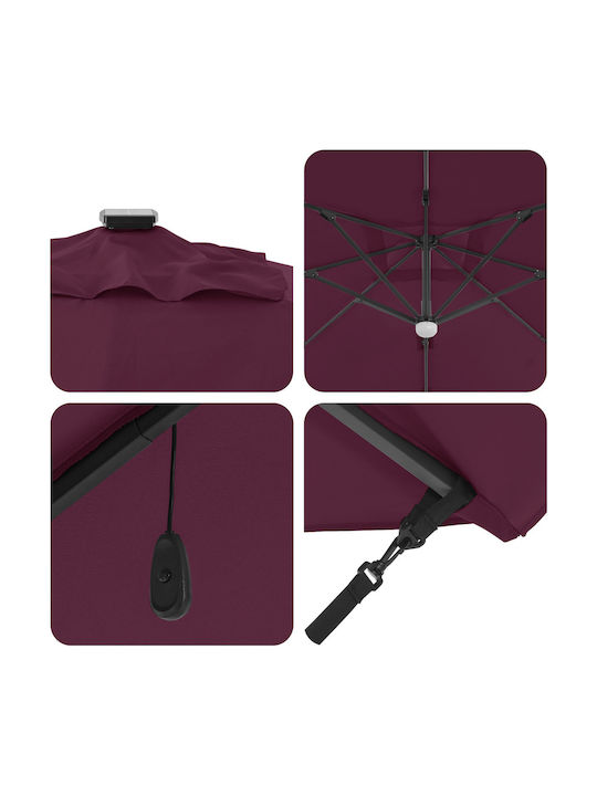 Umbrelă Suspendată Din Aluminiu Burgundy 2.86x2.85xÎnălțime 2.7m