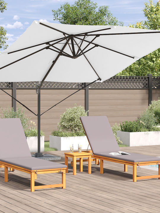 Hanging Square Aluminum Garden Parasol Beige 3x3xHeight 2.65m