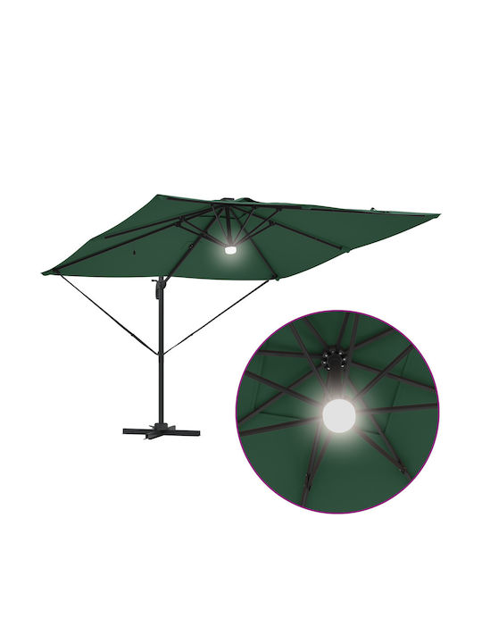 Umbrelă Suspendată Din Aluminiu Verde 2.86x2.85xÎnălțime 2.7m