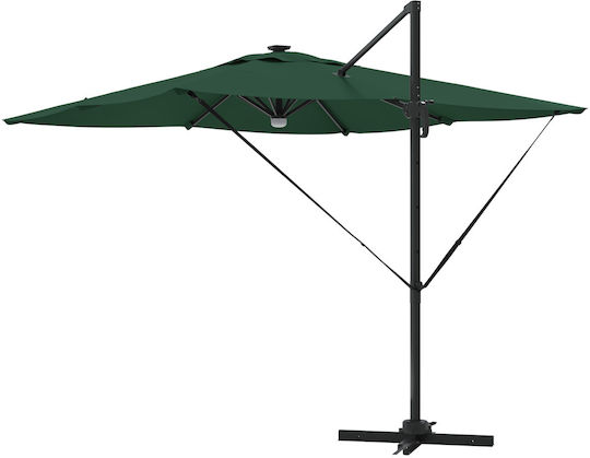 Hängender Aluminium Garten- und Terrassen-Sonnenschirm Grüne 2,86x2,85xHöhe 2,7 m