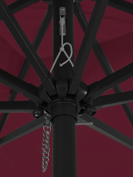 Square Aluminum Burgundy Parasol 2.49x2.49xH2.49m