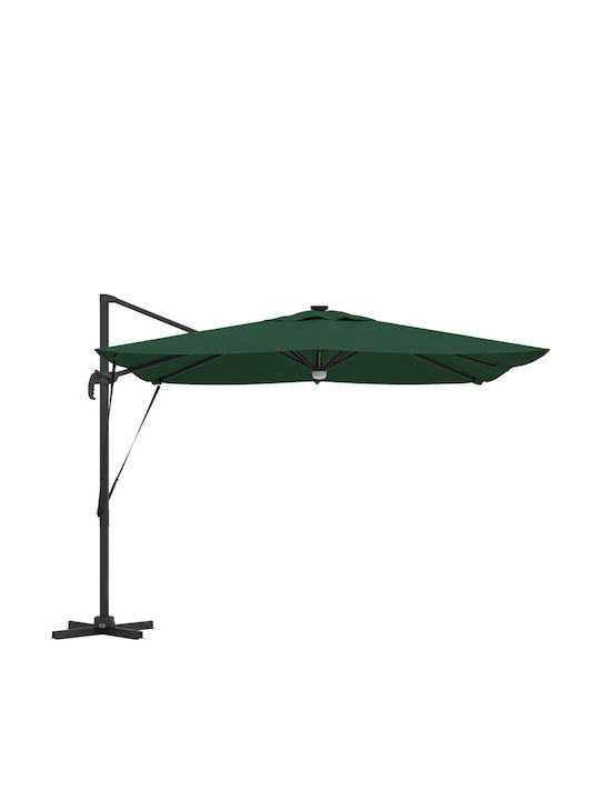 Umbrelă Suspendată Din Aluminiu Verde 2.86x2.85xÎnălțime 2.7m