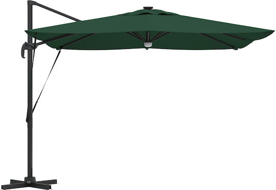 Hängender Aluminium Garten- und Terrassen-Sonnenschirm Grüne 2,86x2,85xHöhe 2,7 m