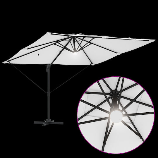 Hanging Circular Aluminum Ecru Parasol F2.86xH2.7m
