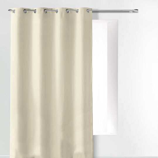 PanOikos Κουρτίνα με Τρουκς Livia Εκρού 140x260εκ.
