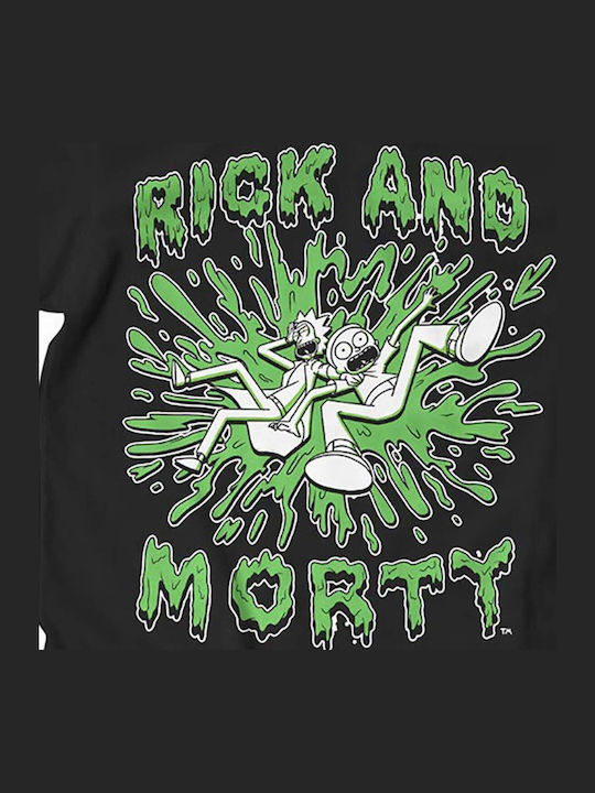 Rick Morty Splash T-shirt Black Ανδρικό Wb-1-rm001-h58-5-bk