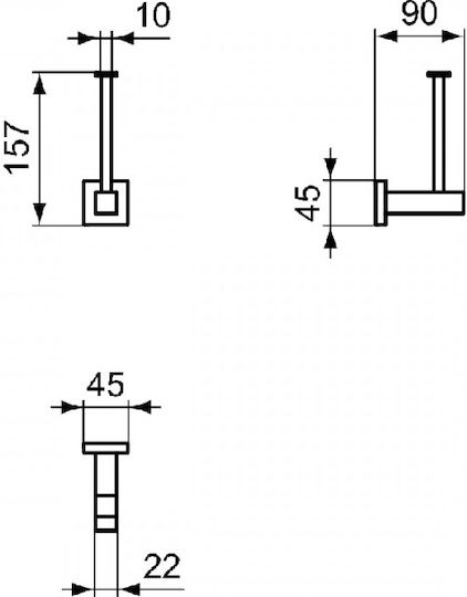 Ideal Standard Iom Square Χαρτοθήκη Επιτοίχια Inox Ασημί