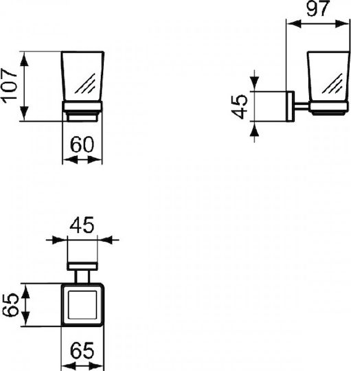 Ideal Standard Iom Square Ποτηροθήκη Επιτοίχια Inox Ασημί