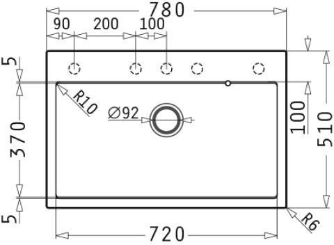Pyramis Ithaka 1b 070250411 Drop-In Мивка от Синтетичен Гранит Ш78xД51см