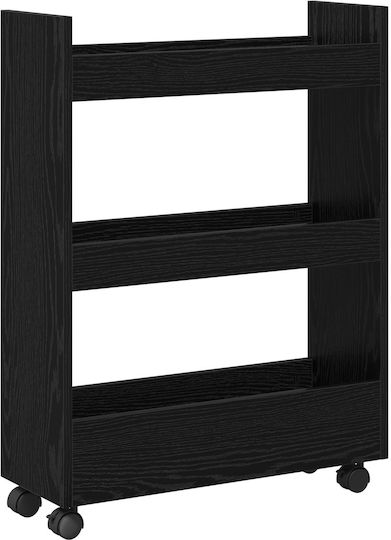 vidaXL Επιδαπέδια Ραφιέρα Μπάνιου Ξύλινη 60x22x80cm Μαύρη