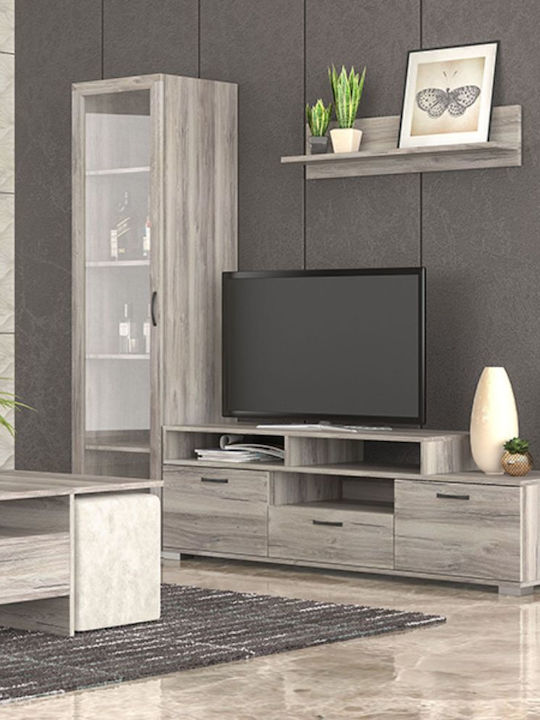 Unitate TV pentru sufragerie No 29 Cerneală cu vitrină L195xA45xÎ180buc